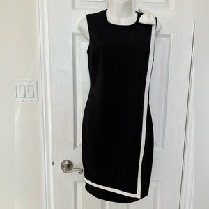 Enfocus Studio faux wrap dress with shoulder bow detail, size 4